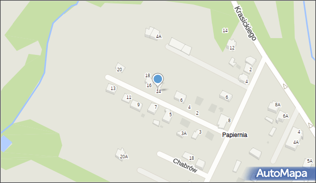 Myszków, Chabrów, 14, mapa Myszków