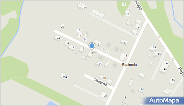 Myszków, Chabrów, 5, mapa Myszków