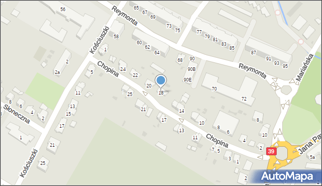 Namysłów, Chopina Fryderyka, 18, mapa Namysłów