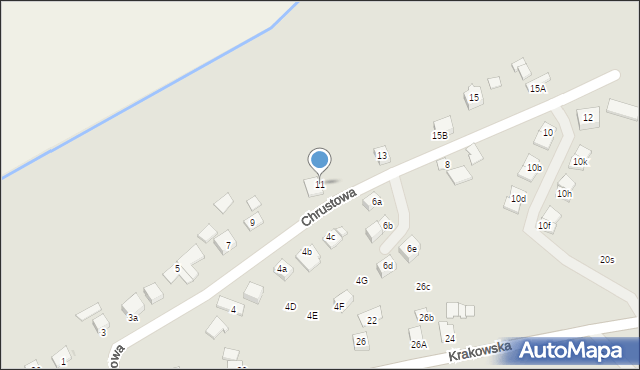 Niepołomice, Chrustowa, 11, mapa Niepołomice