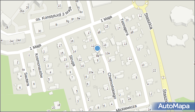 Nowa Sól, Chełmońskiego, 9a, mapa Nowa Sól