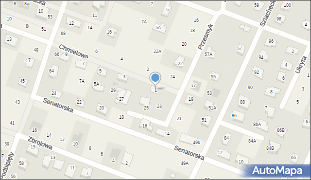 Nowe Gulczewo, Chmielowa, 1, mapa Nowe Gulczewo