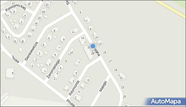 Nowe Miasteczko, Chopina Fryderyka, 24, mapa Nowe Miasteczko