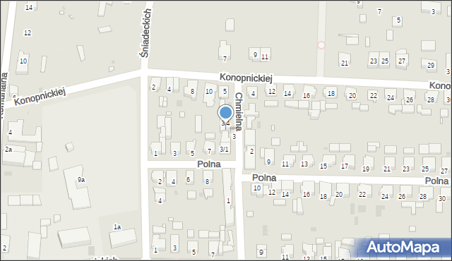 Nowy Tomyśl, Chmielna, 3/3, mapa Nowy Tomyśl