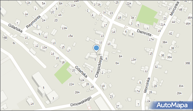 Nysa, Chłopickiego Józefa, gen., 7, mapa Nysy