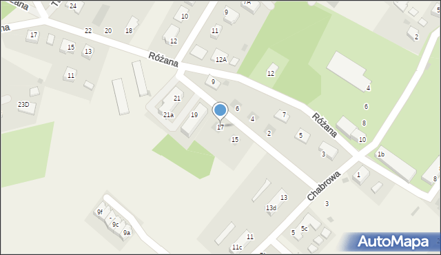 Obora, Chabrowa, 17, mapa Obora
