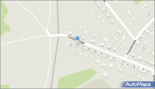 Okonek, Chłopickiego Józefa, gen., 26, mapa Okonek