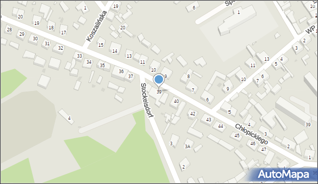 Okonek, Chłopickiego Józefa, gen., 39, mapa Okonek