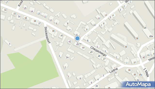Okonek, Chłopickiego Józefa, gen., 43, mapa Okonek