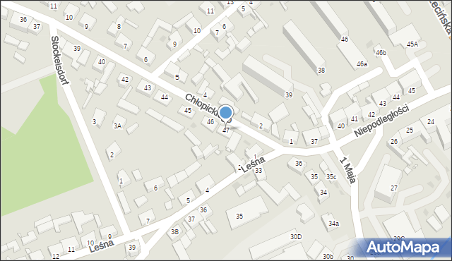 Okonek, Chłopickiego Józefa, gen., 47, mapa Okonek