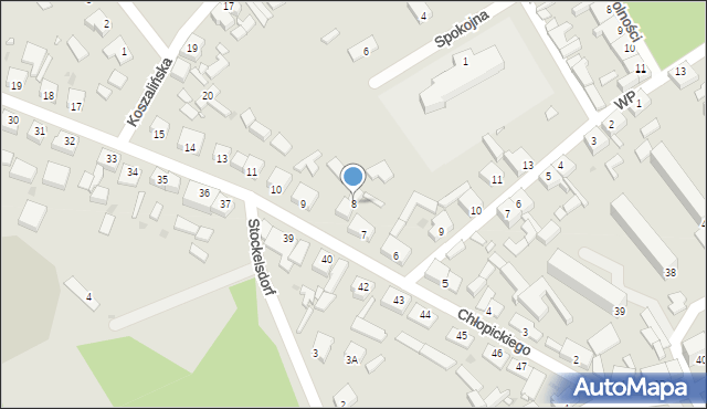 Okonek, Chłopickiego Józefa, gen., 8, mapa Okonek