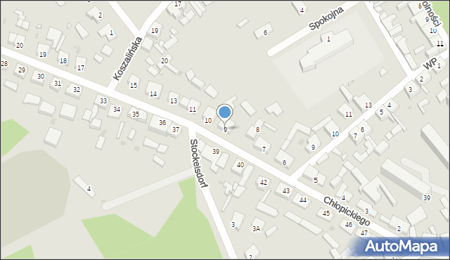 Okonek, Chłopickiego Józefa, gen., 9, mapa Okonek