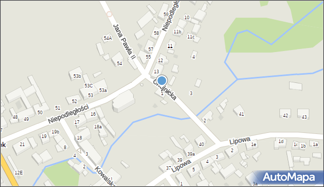 Okonek, Chojnicka, 1, mapa Okonek