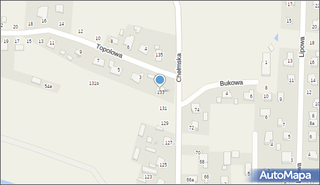 Okszów, Chełmska, 133, mapa Okszów