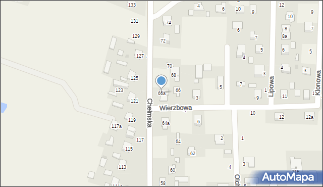 Okszów, Chełmska, 66a, mapa Okszów