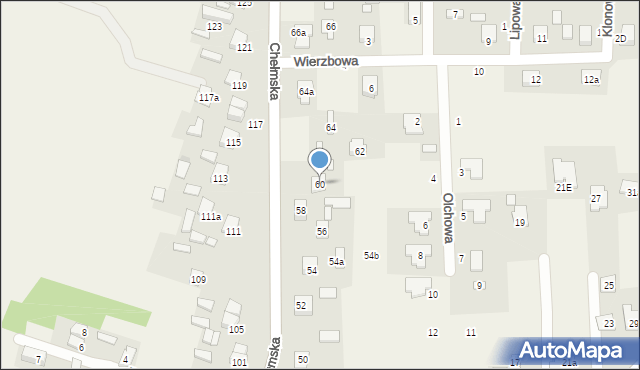 Okszów-Kolonia, Chełmska, 60, mapa Okszów-Kolonia