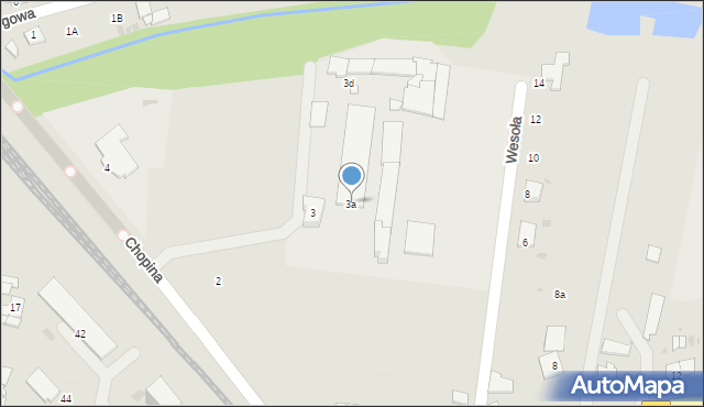 Olesno, Chopina Fryderyka, 3a, mapa Olesno