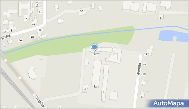 Olesno, Chopina Fryderyka, 3d, mapa Olesno