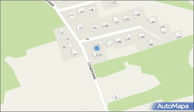 Olmonty, Chabrowa, 17, mapa Olmonty
