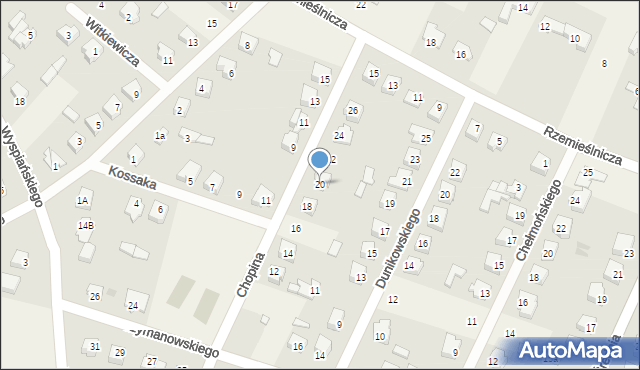 Olszewo-Borki, Chopina Fryderyka, 20, mapa Olszewo-Borki