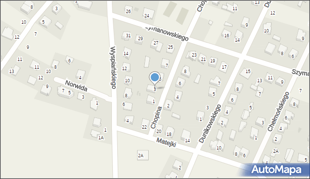 Olszewo-Borki, Chopina Fryderyka, 3, mapa Olszewo-Borki