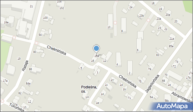 Olsztyn, Chełmińska, 16a, mapa Olsztyna