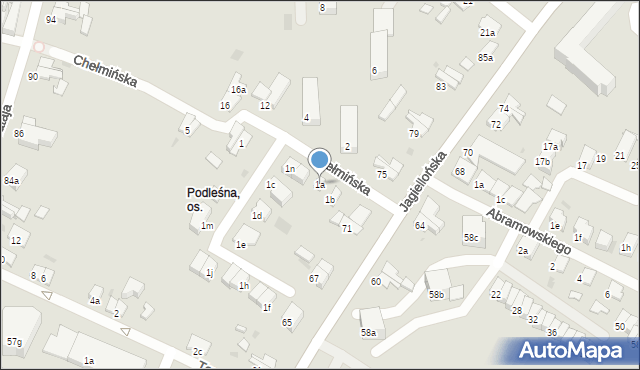 Olsztyn, Chełmińska, 1a, mapa Olsztyna