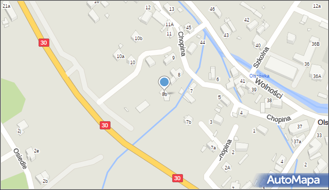 Olszyna, Chopina Fryderyka, 8b, mapa Olszyna