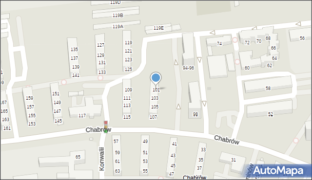 Opole, Chabrów, 101, mapa Opola