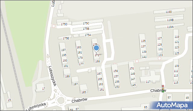 Opole, Chabrów, 171, mapa Opola