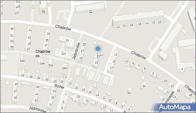 Opole, Chabrów, 21, mapa Opola
