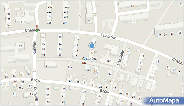 Opole, Chabrów, 37, mapa Opola