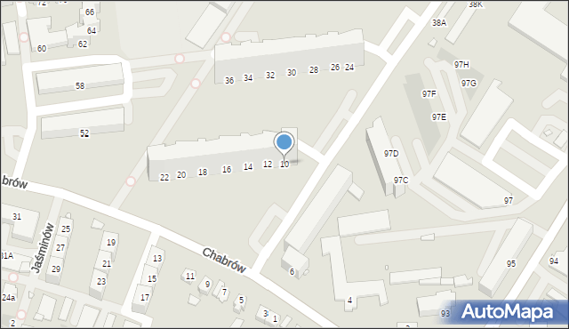 Opole, Chabrów, 10, mapa Opola