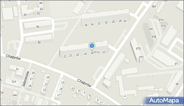 Opole, Chabrów, 14, mapa Opola