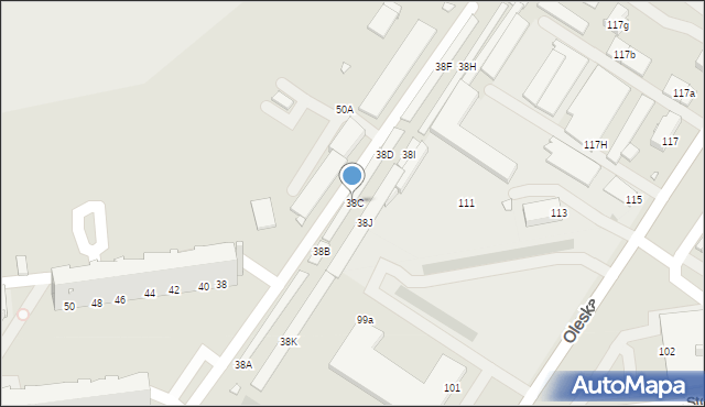 Opole, Chabrów, 38C, mapa Opola