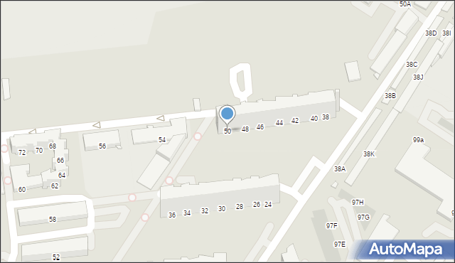 Opole, Chabrów, 50, mapa Opola