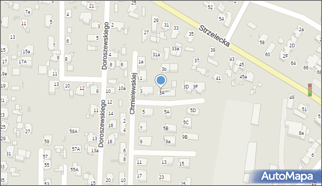 Opole, Chmielewskiej Joanny, 3A, mapa Opola