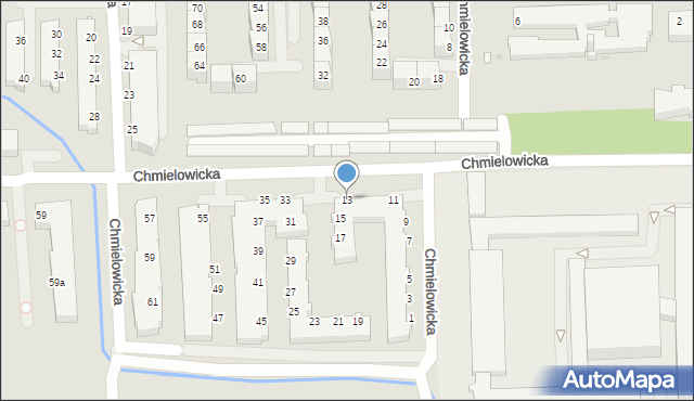 Opole, Chmielowicka, 13, mapa Opola
