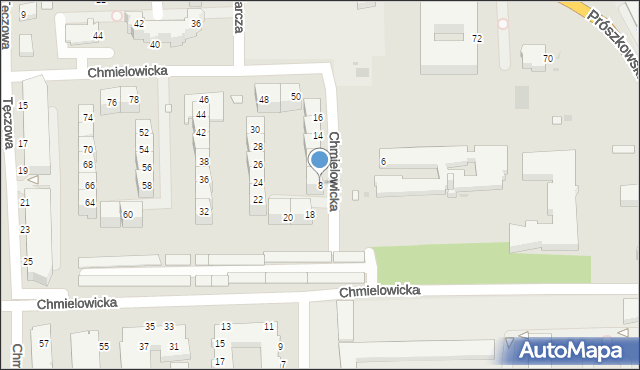 Opole, Chmielowicka, 8, mapa Opola