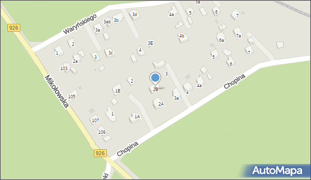 Orzesze, Chopina Fryderyka, 2B, mapa Orzesze