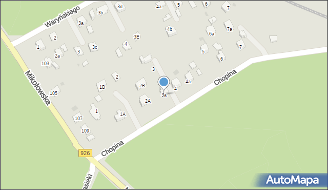 Orzesze, Chopina Fryderyka, 3a, mapa Orzesze