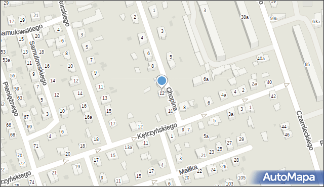 Ostróda, Chopina Fryderyka, 12, mapa Ostróda