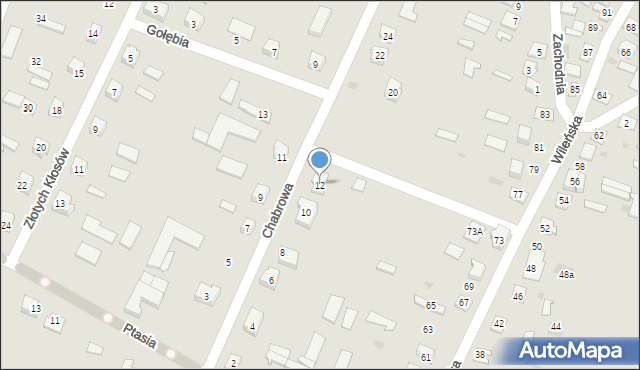 Ostrów Mazowiecka, Chabrowa, 12, mapa Ostrów Mazowiecka