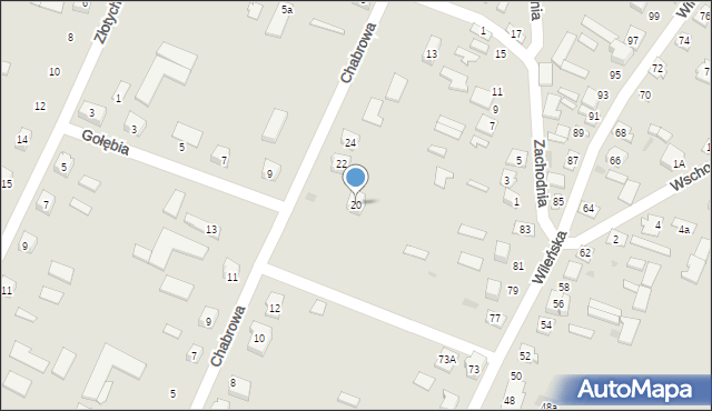 Ostrów Mazowiecka, Chabrowa, 20, mapa Ostrów Mazowiecka