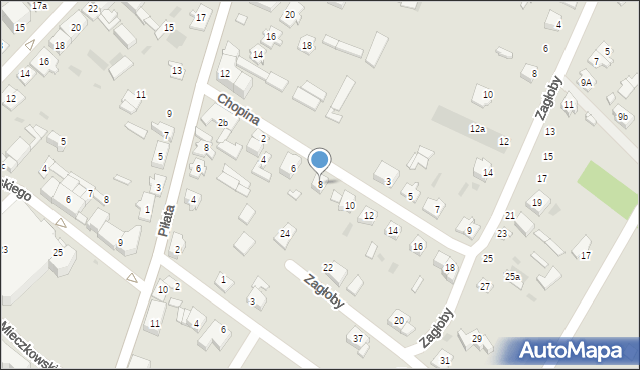 Ostrów Mazowiecka, Chopina Fryderyka, 8, mapa Ostrów Mazowiecka