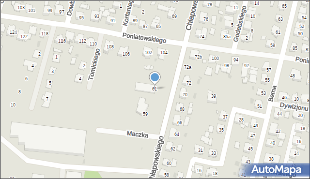 Ostrów Wielkopolski, Chłapowskiego, 61, mapa Ostrów Wielkopolski