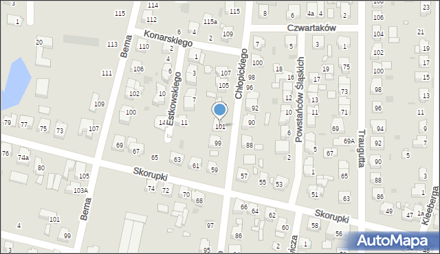 Ostrów Wielkopolski, Chłopickiego Józefa, gen., 101, mapa Ostrów Wielkopolski