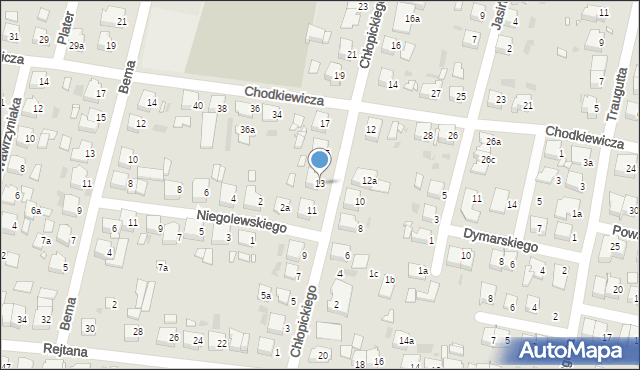 Ostrów Wielkopolski, Chłopickiego Józefa, gen., 13, mapa Ostrów Wielkopolski