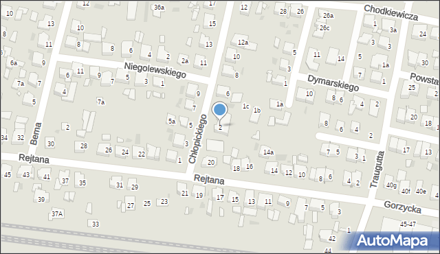 Ostrów Wielkopolski, Chłopickiego Józefa, gen., 2, mapa Ostrów Wielkopolski