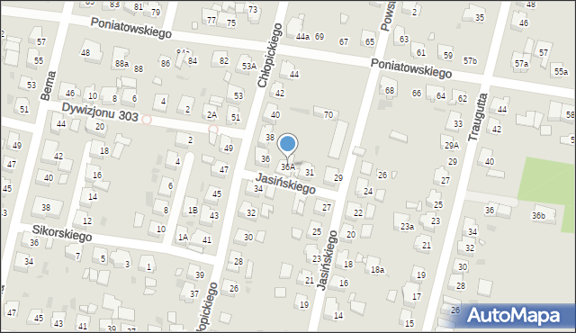 Ostrów Wielkopolski, Chłopickiego Józefa, gen., 36A, mapa Ostrów Wielkopolski